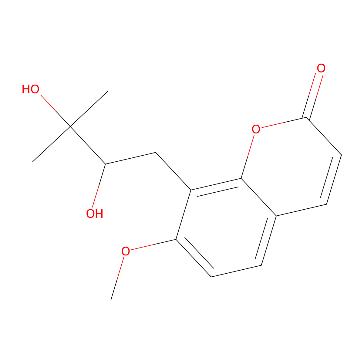 Meranzin hydrate molecular structure, CAS 5673-37-0