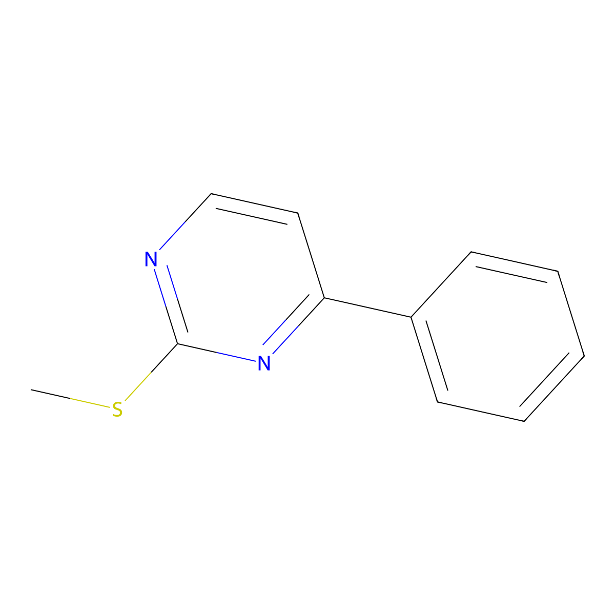 2-(Methylthio)-4-phenylpyrimidine molecular structure, CAS 56734-10-2