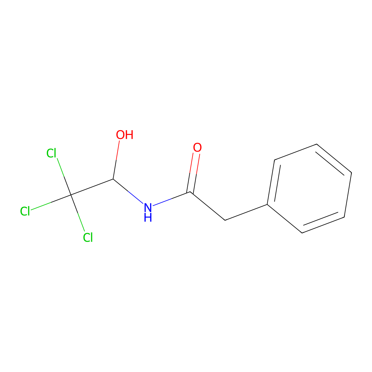 2-Phenyl-n-(2,2,2-trichloro-1-hydroxyethyl)acetamide molecular structure, CAS 56737-19-0