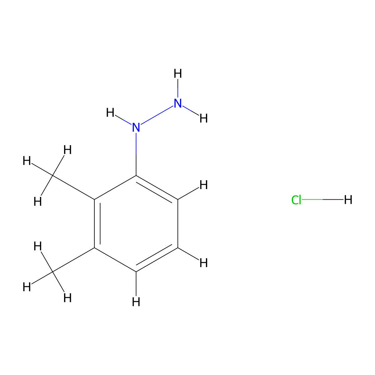 2,3-Dimethylphenylhydrazine hydrochloride molecular structure, CAS 56737-75-8