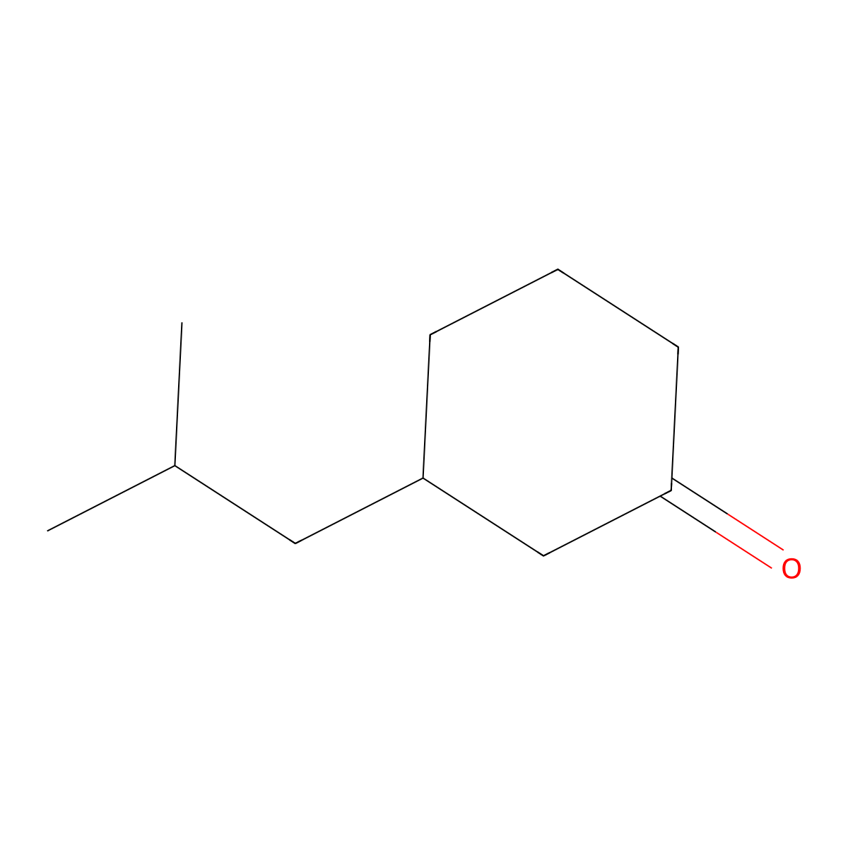 3-(2-Methylpropyl)cyclohexan-1-one molecular structure, CAS 5674-05-5