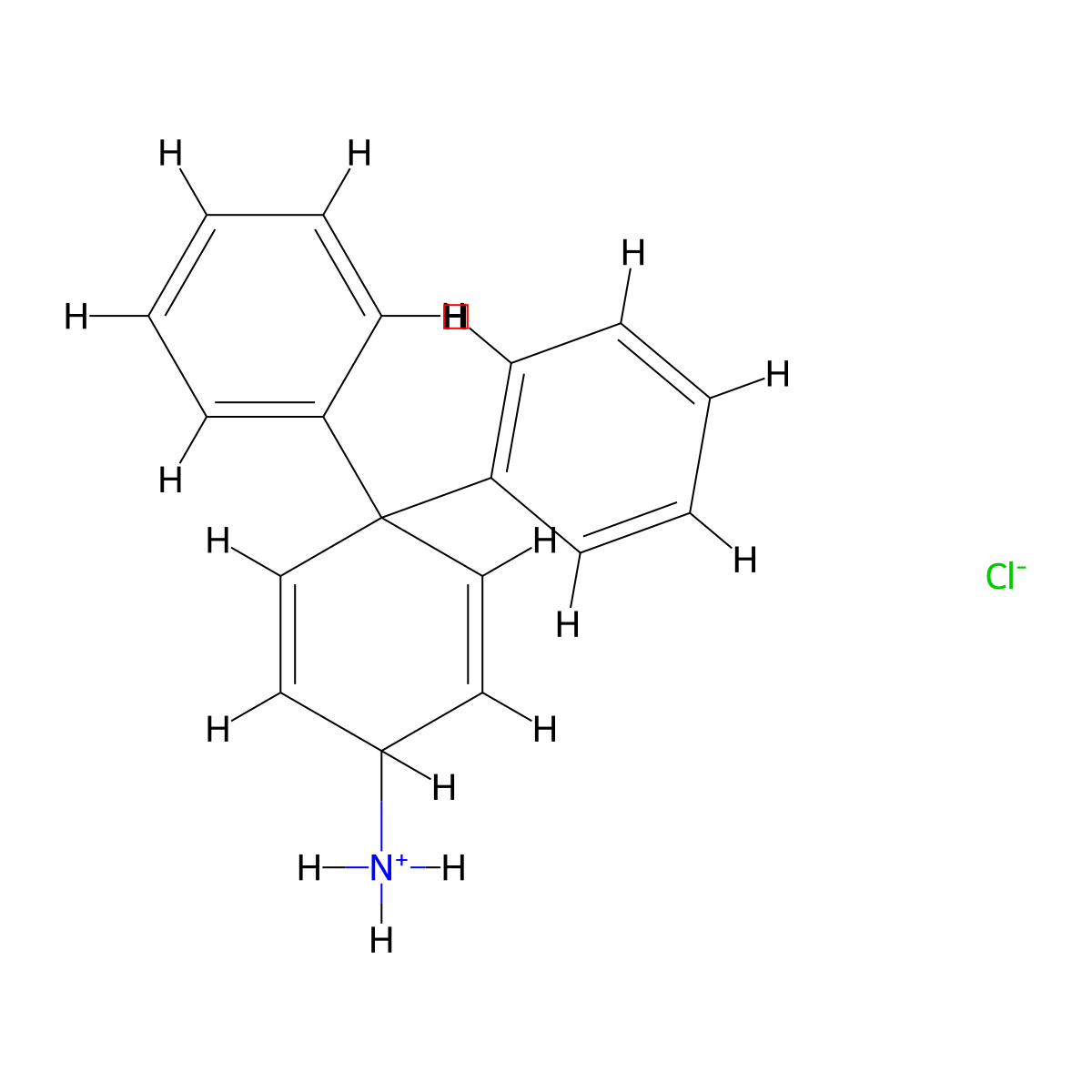 2,5-Cyclohexadien-1-amine, 4,4-diphenyl-, hydrochloride molecular structure, CAS 56740-91-1