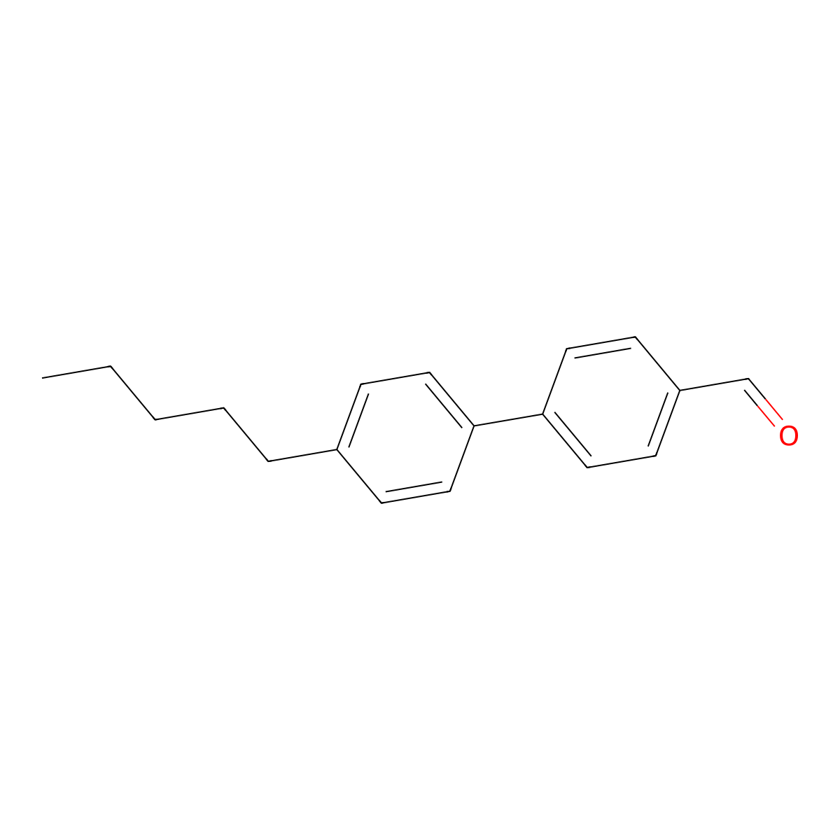 [1,1'-Biphenyl]-4-carboxaldehyde, 4'-pentyl- molecular structure, CAS 56741-21-0