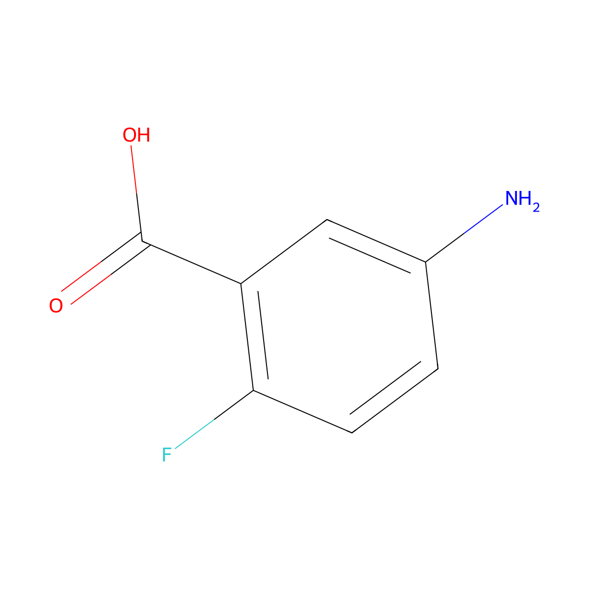 5-Amino-2-fluorobenzoic acid molecular structure, CAS 56741-33-4