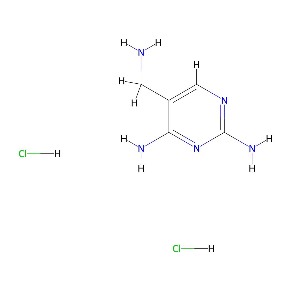 5-(Aminomethyl)pyrimidine-2,4-diamine dihydrochloride molecular structure, CAS 56741-99-2