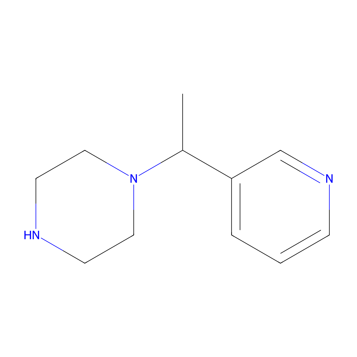 1-[1-(Pyridin-3-yl)ethyl]piperazine molecular structure, CAS 56743-61-4