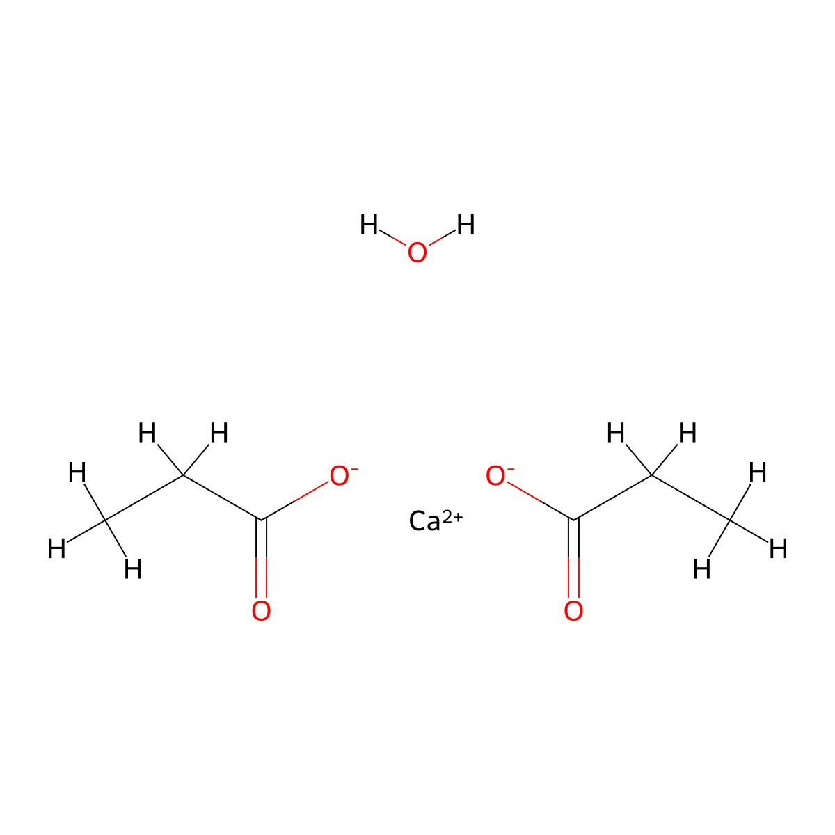 Propanoic acid, calcium salt, monohydrate molecular structure, CAS 56744-45-7