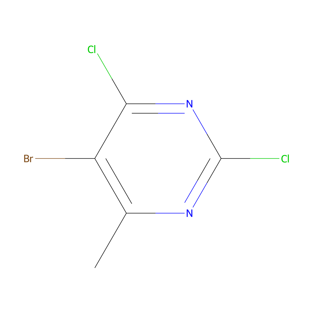 5-Bromo-2,4-dichloro-6-methylpyrimidine molecular structure, CAS 56745-01-8