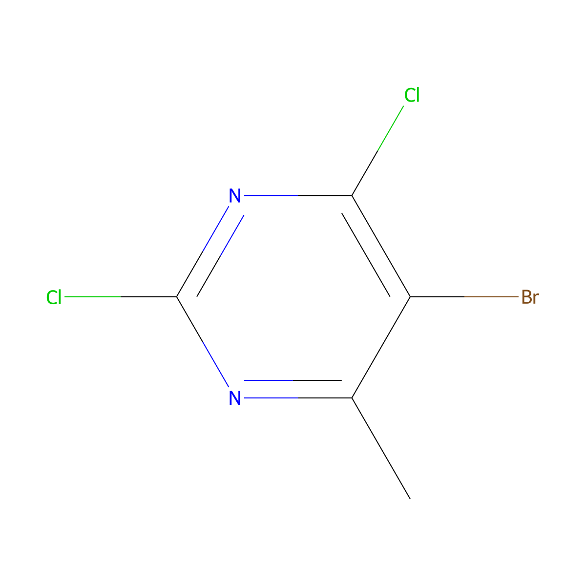 5-Bromo-2,4-dichloro-6-methylpyrimidine molecular structure, CAS 56745-01-8