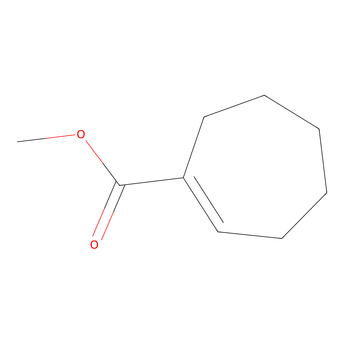 Methyl 1-cycloheptene-1-carboxylate molecular structure, CAS 56745-53-0