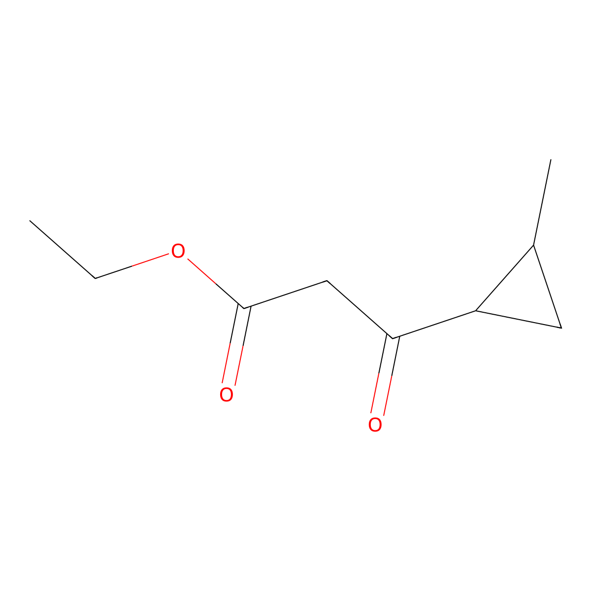 Ethyl 3-(2-methylcyclopropyl)-3-oxopropanoate molecular structure, CAS 56745-64-3