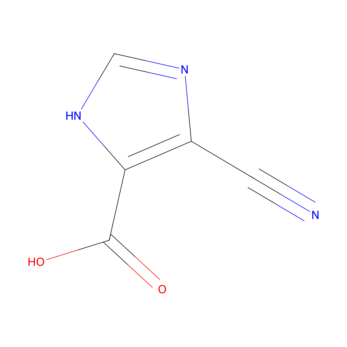4-cyano-1H-imidazole-5-carboxylic acid molecular structure, CAS 56745-98-3