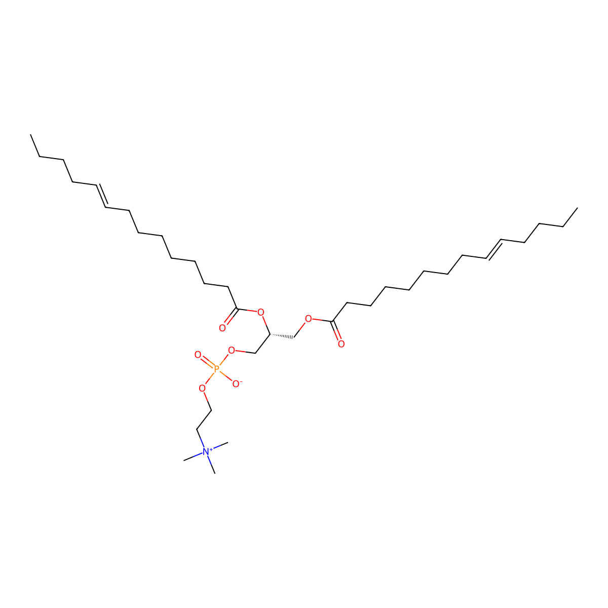 [(2R)-2,3-di(tetradec-9-enoyloxy)propyl] 2-(trimethylazaniumyl)ethyl phosphate molecular structure, CAS 56750-90-4