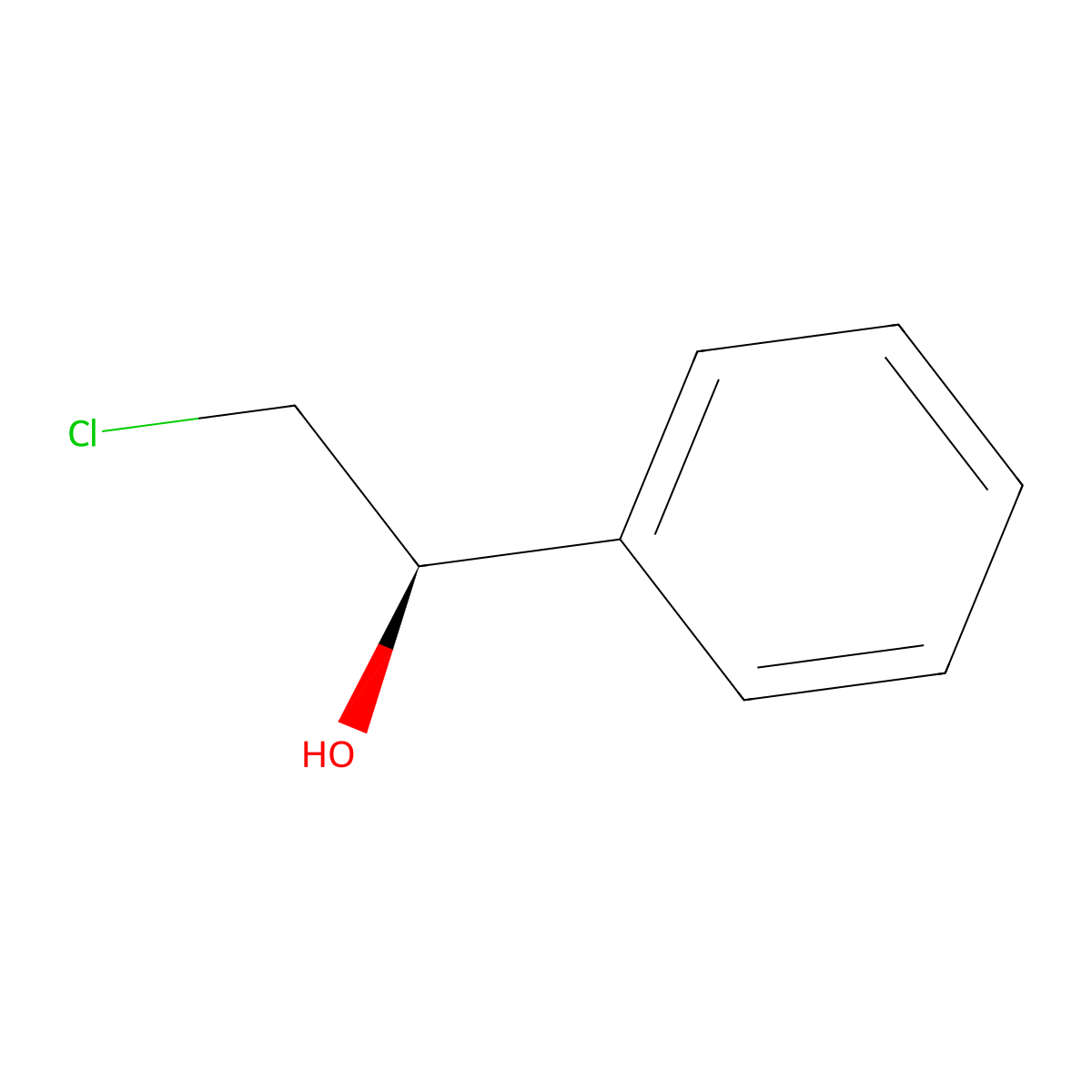 2-Chloro-1-phenylethanol, (-)- molecular structure, CAS 56751-12-3