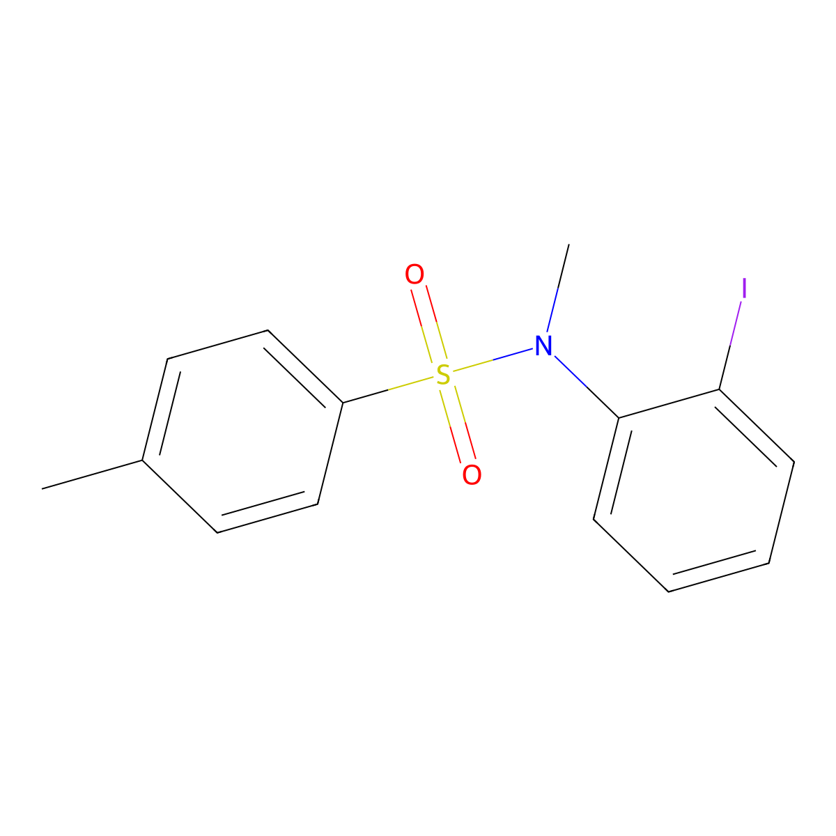 Benzenesulfonamide, N-(2-iodophenyl)-N,4-dimethyl- molecular structure, CAS 56751-80-5