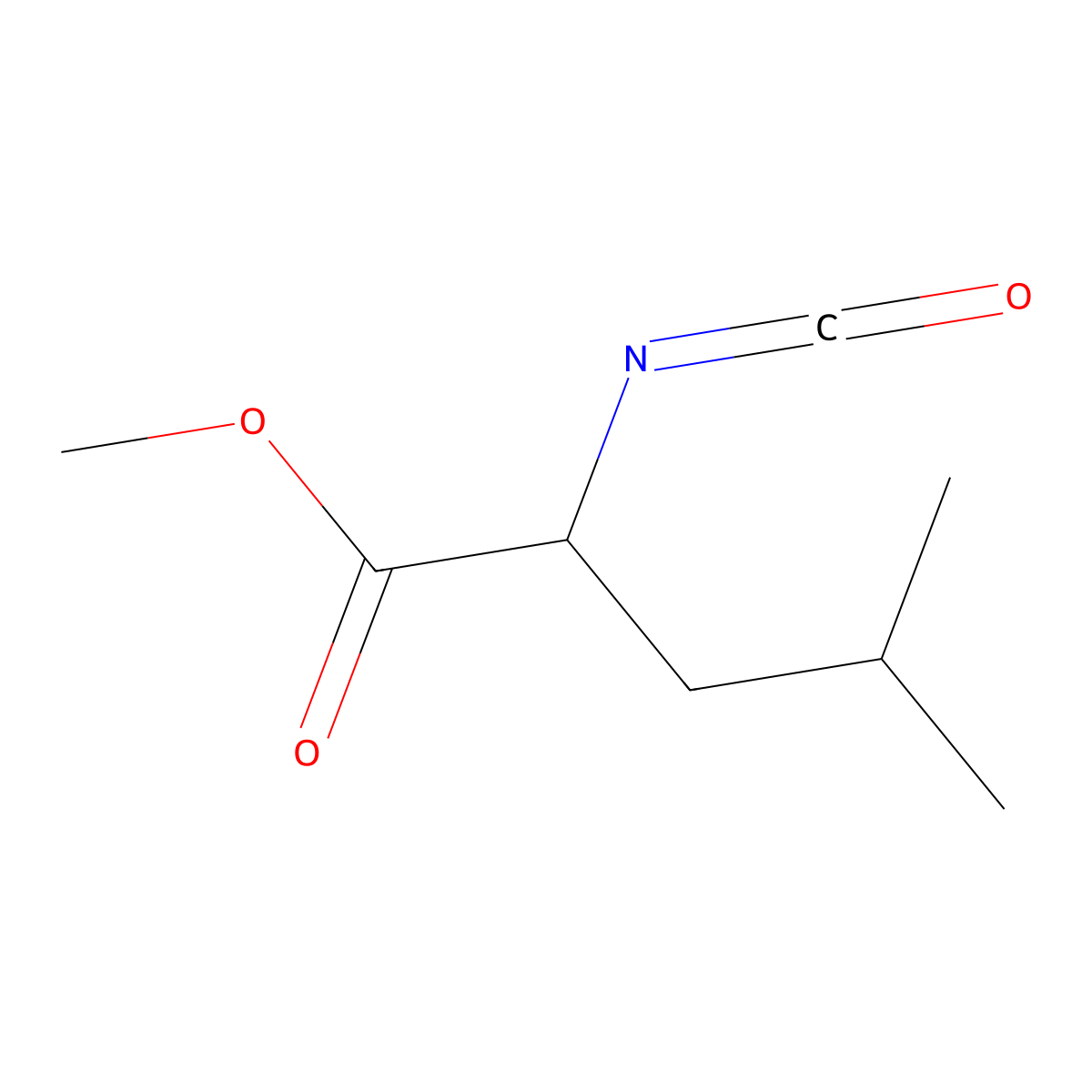 Pentanoic acid, 2-isocyanato-4-methyl-, methyl ester molecular structure, CAS 56753-77-6