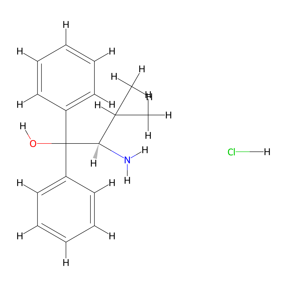 (R)-2-Amino-3-methyl-1,1-diphenylbutan-1-ol hydrochloride molecular structure, CAS 56755-20-5