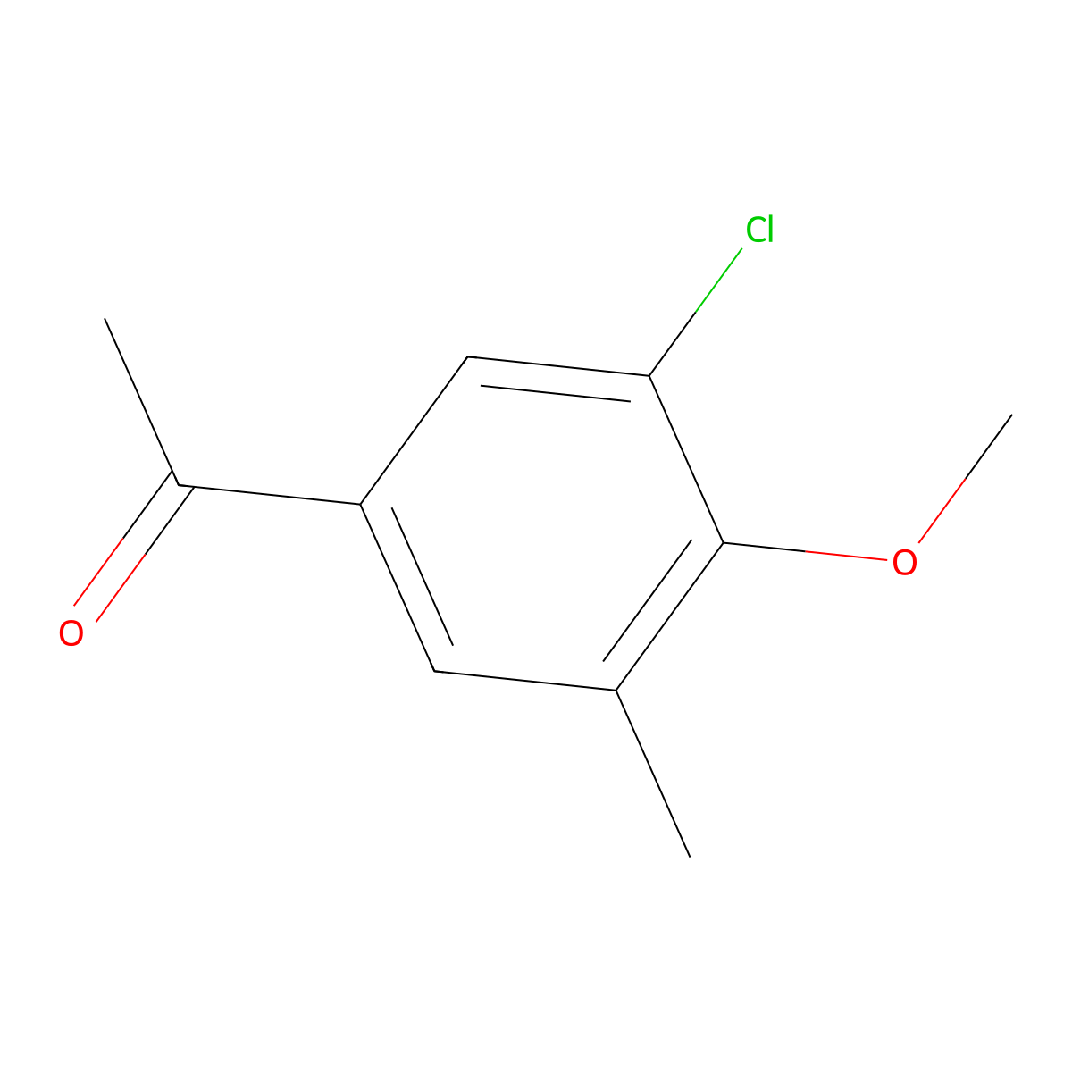1-(3-Chloro-4-methoxy-5-methylphenyl)ethan-1-one molecular structure, CAS 56755-88-5