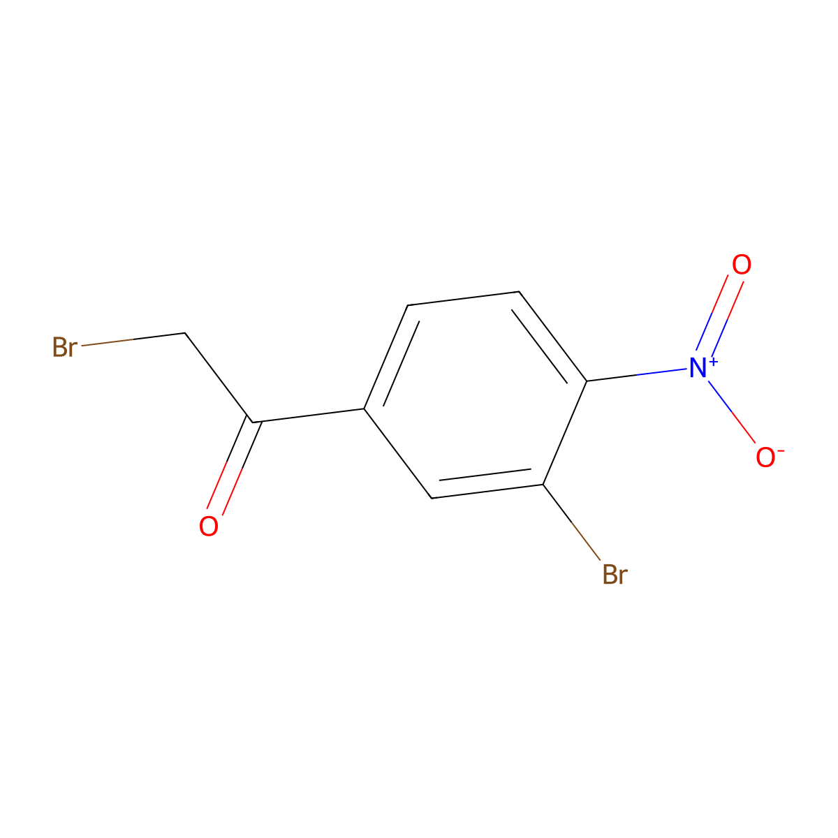 2-Bromo-1-(3-bromo-4-nitrophenyl)ethanone molecular structure, CAS 56759-34-3
