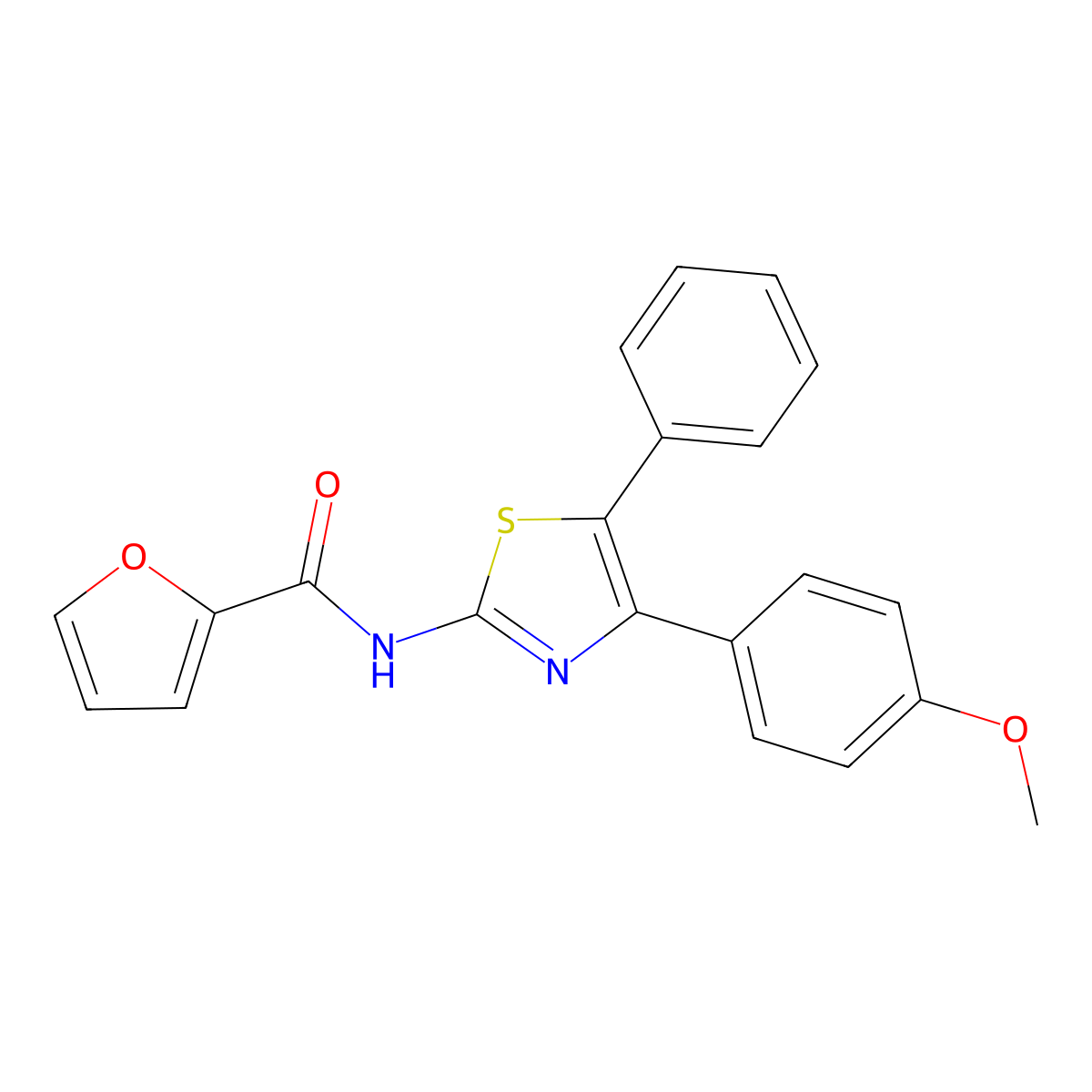 N-[4-(4-methoxyphenyl)-5-phenyl-1,3-thiazol-2-yl]furan-2-carboxamide molecular structure, CAS 5676-43-7