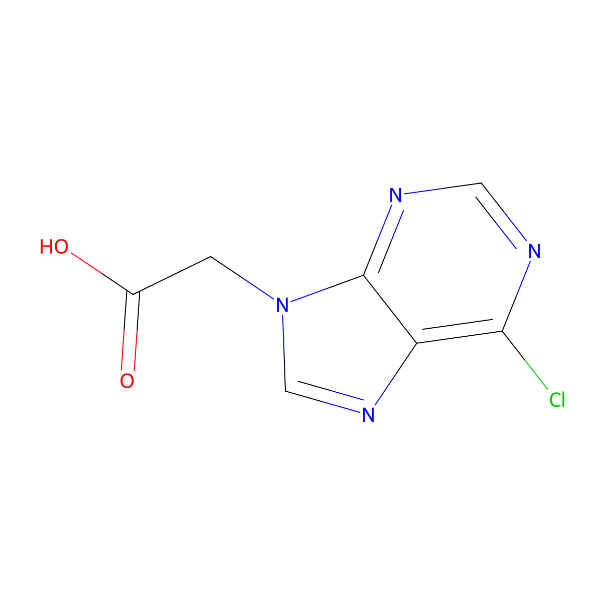 2-(6-chloro-9H-purin-9-yl)acetic acid molecular structure, CAS 56763-07-6