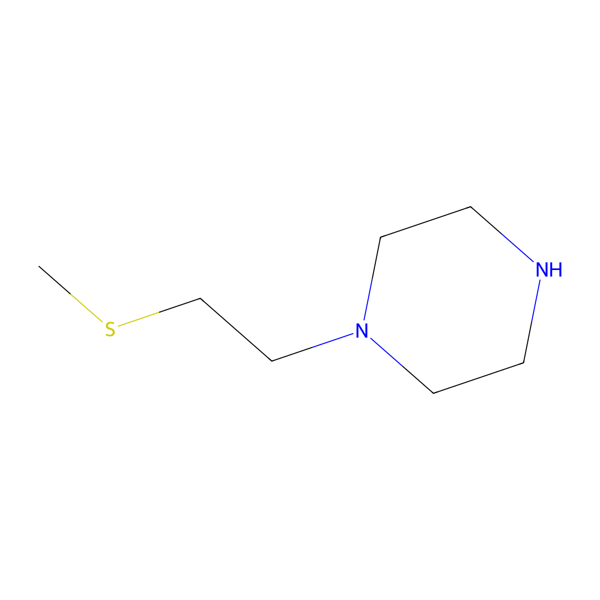 1-(2-(Methylsulfanyl)ethyl)piperazine molecular structure, CAS 56764-71-7