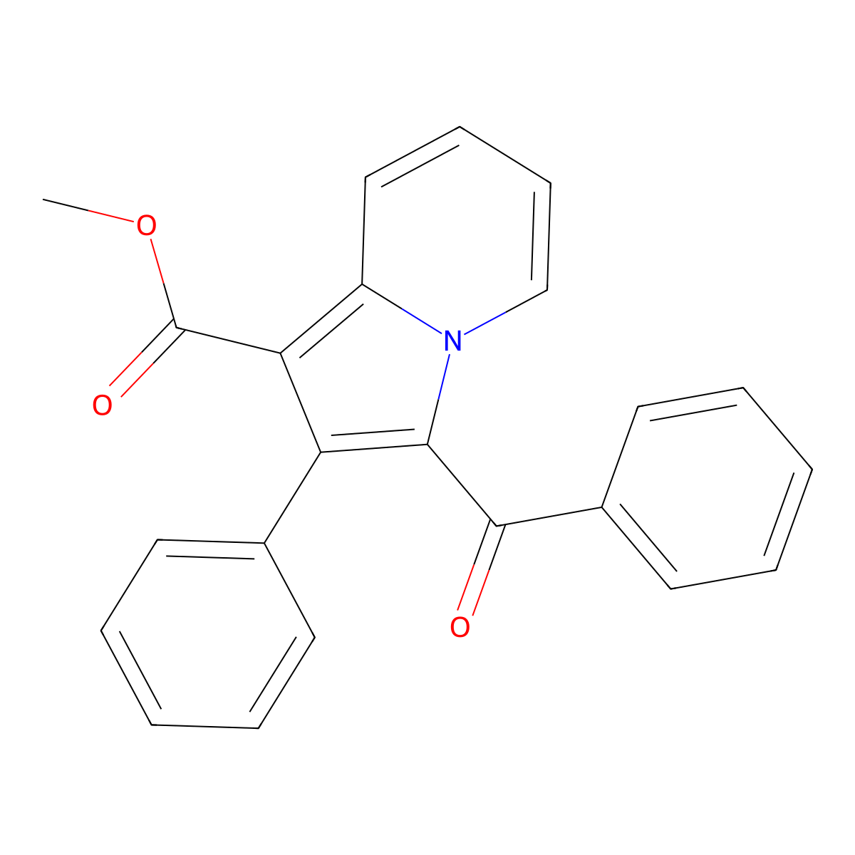 Methyl 3-benzoyl-2-phenylindolizine-1-carboxylate molecular structure, CAS 56765-88-9