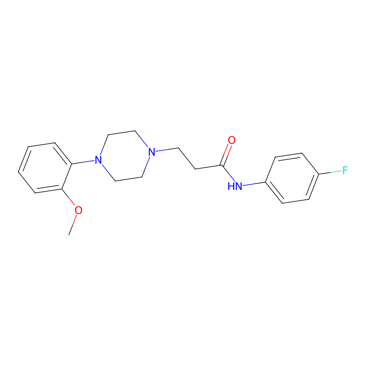 N-(4-fluorophenyl)-3-[4-(2-methoxyphenyl)piperazin-1-yl]propanamide molecular structure, CAS 56767-31-8