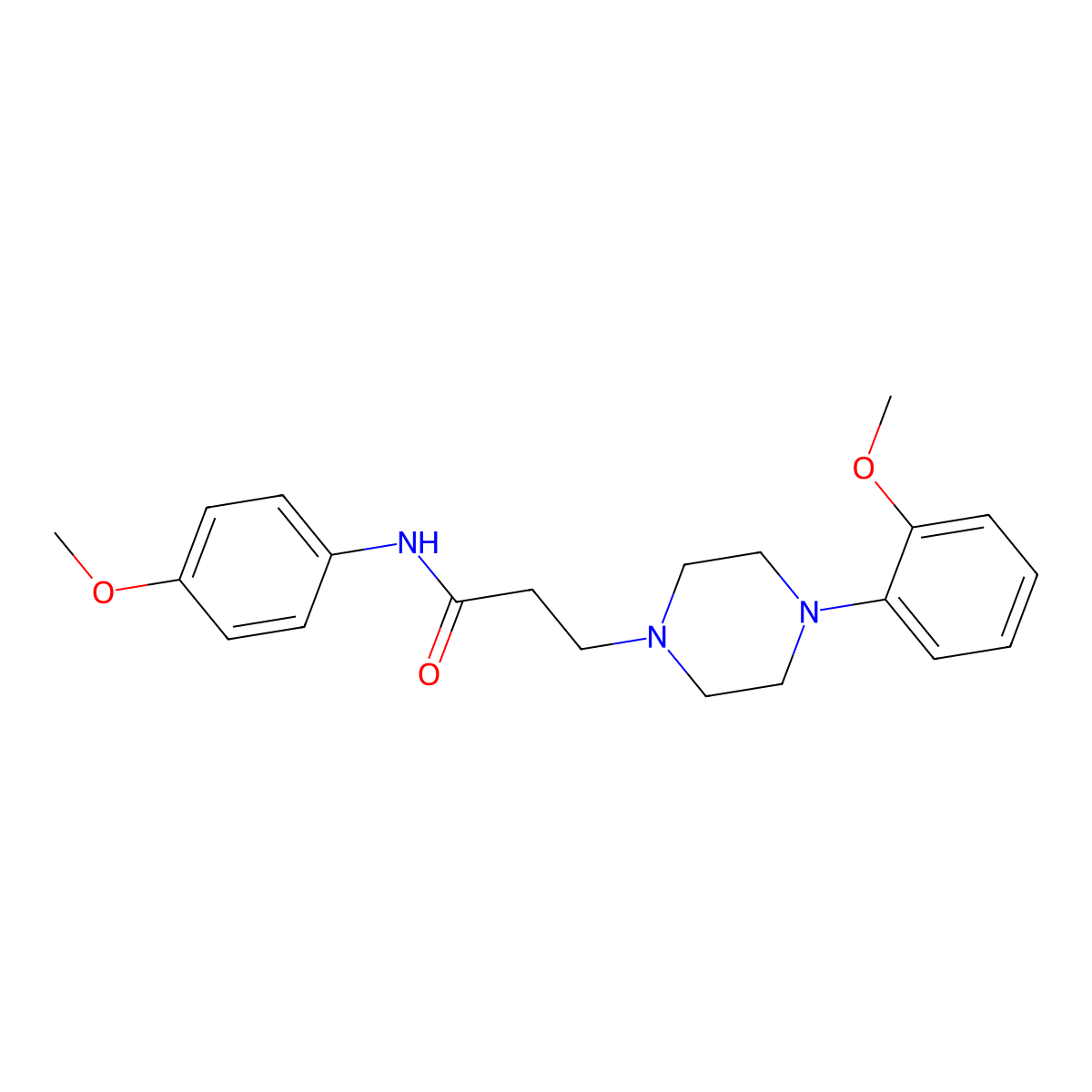 N-(4-methoxyphenyl)-3-[4-(2-methoxyphenyl)piperazin-1-yl]propanamide molecular structure, CAS 56767-35-2