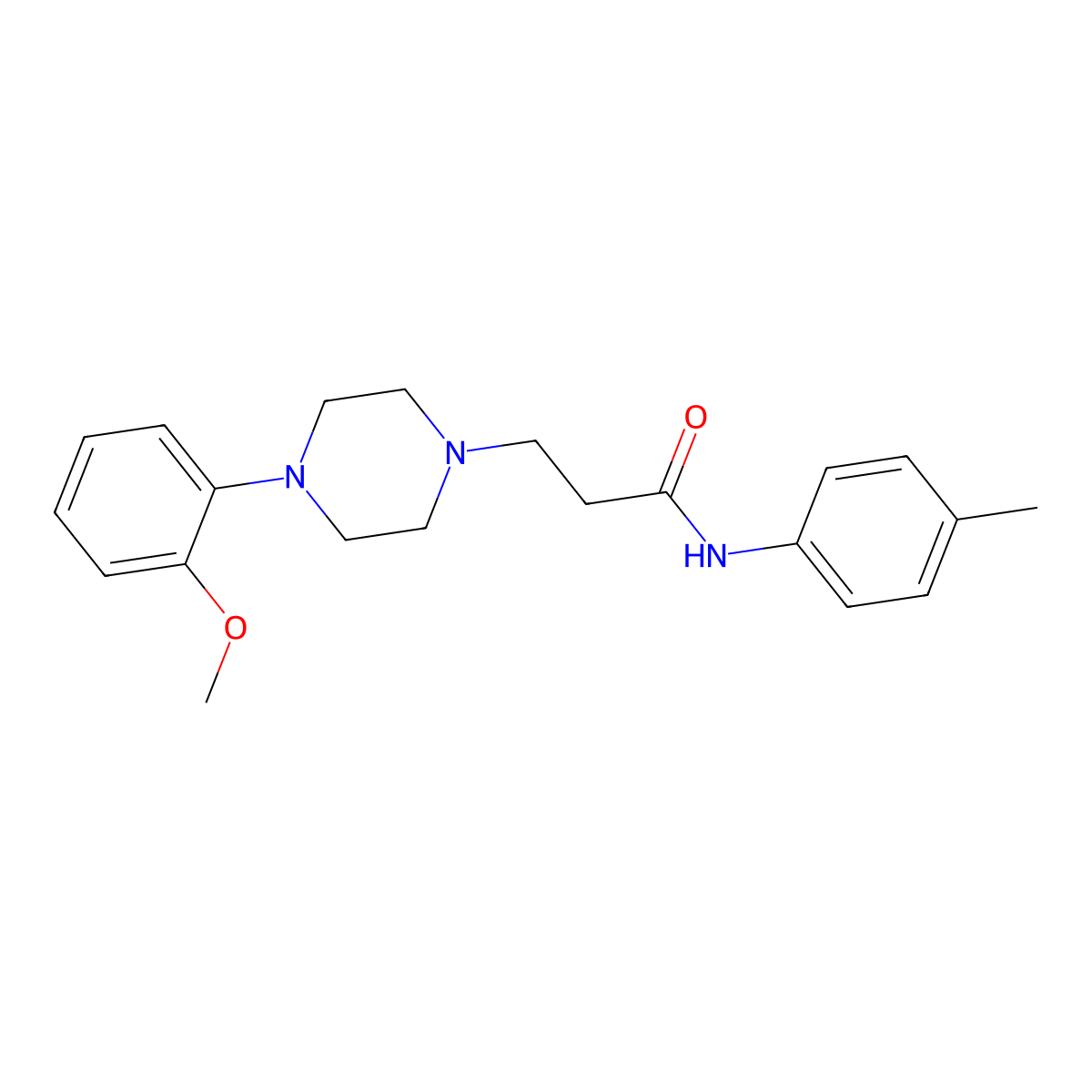 3-[4-(2-methoxyphenyl)piperazin-1-yl]-N-(4-methylphenyl)propanamide molecular structure, CAS 56767-36-3