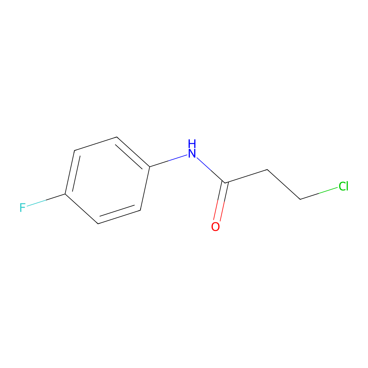 3-Chloro-4'-fluoropropionanilide molecular structure, CAS 56767-37-4