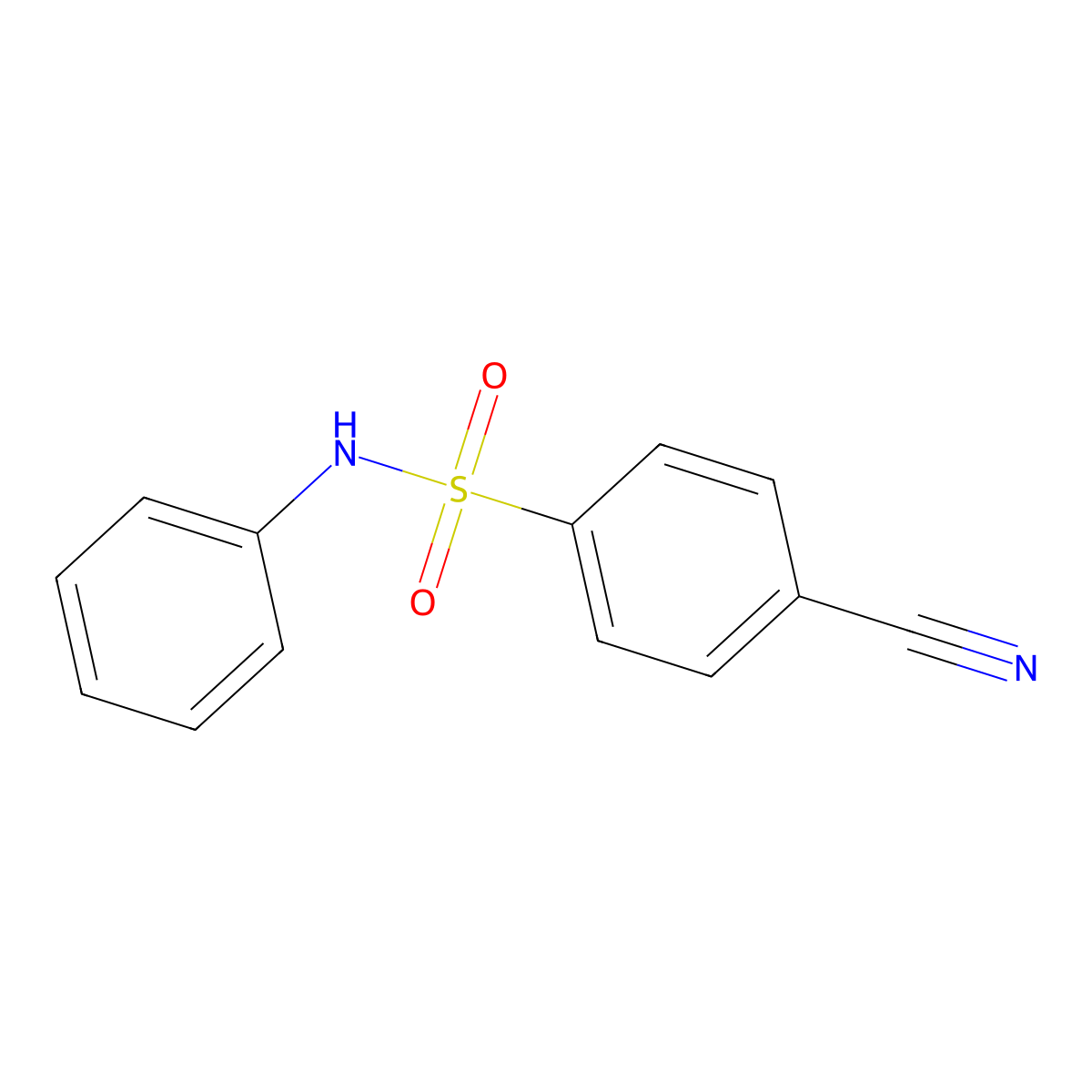 4-cyano-N-phenylbenzene-1-sulfonamide molecular structure, CAS 56768-46-8