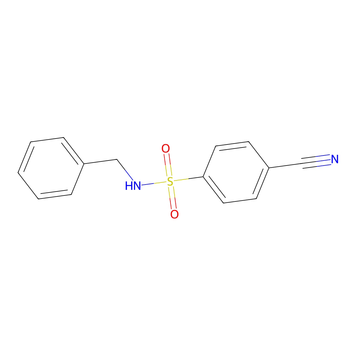 N-benzyl-4-cyanobenzenesulfonamide molecular structure, CAS 56768-47-9