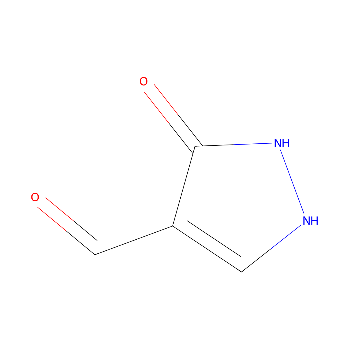 3-Oxo-2,3-dihydro-1H-pyrazole-4-carbaldehyde molecular structure, CAS 5677-66-7