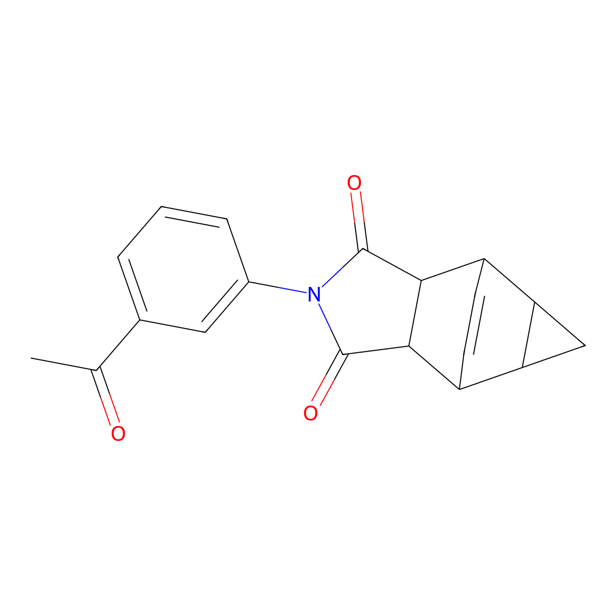 2-(3-acetylphenyl)hexahydro-4,6-ethenocyclopropa[f]isoindole-1,3(2H,3aH)-dione molecular structure, CAS 5677-74-7