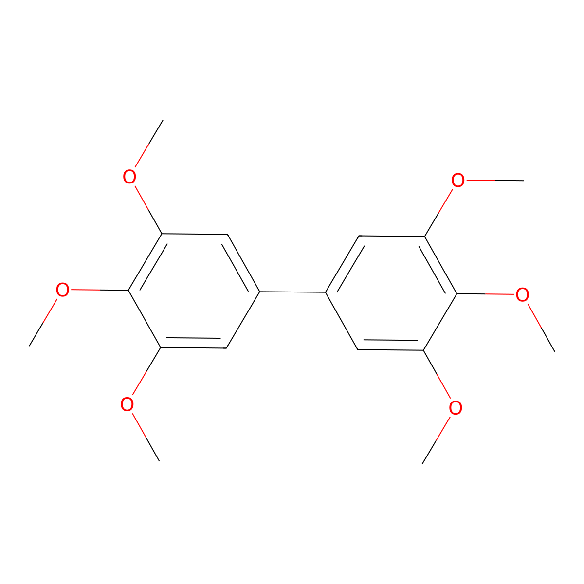 3,3',4,4',5,5'-Hexamethoxybiphenyl molecular structure, CAS 56772-00-0