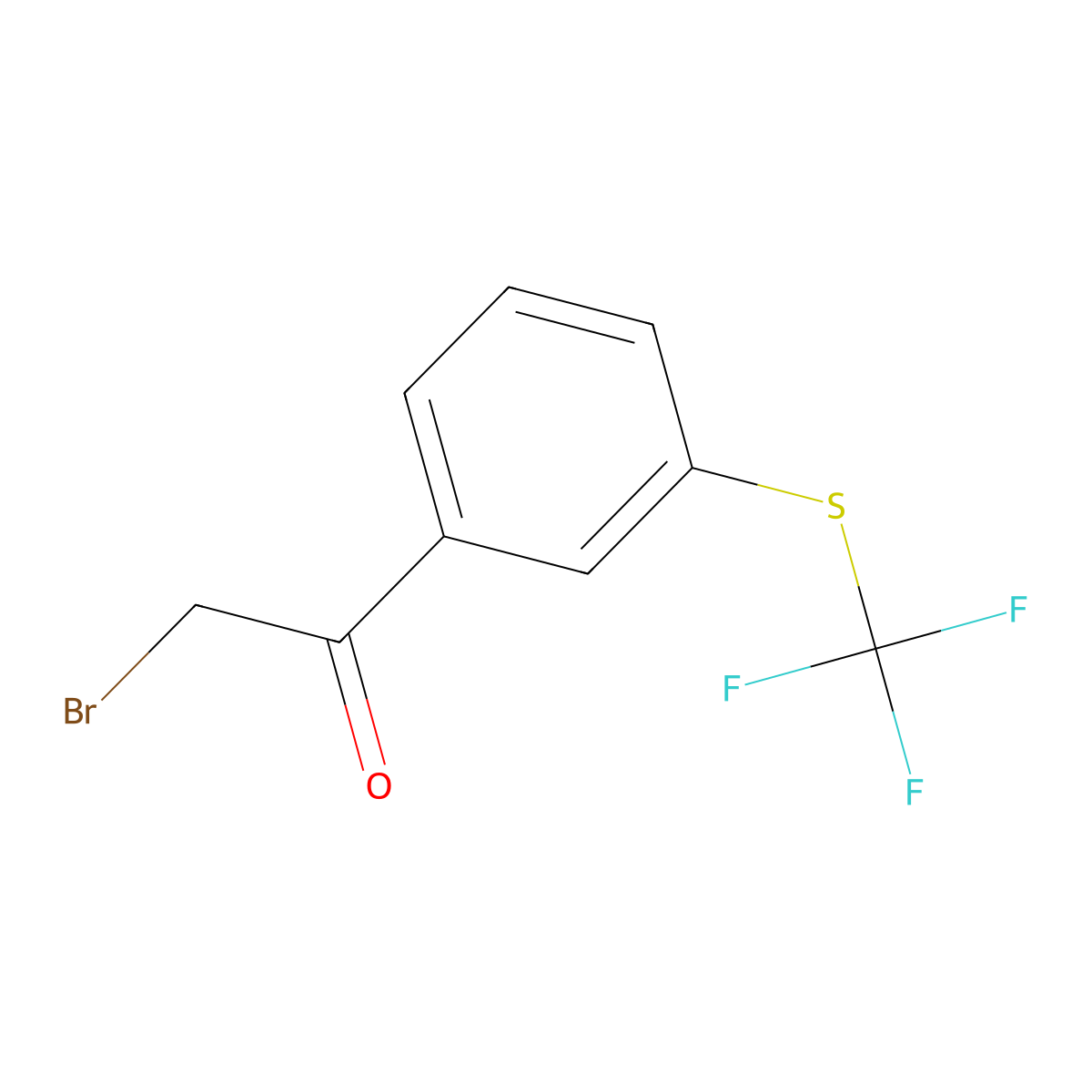 3-(Trifluoromethylthio)phenacyl bromide molecular structure, CAS 56773-34-3