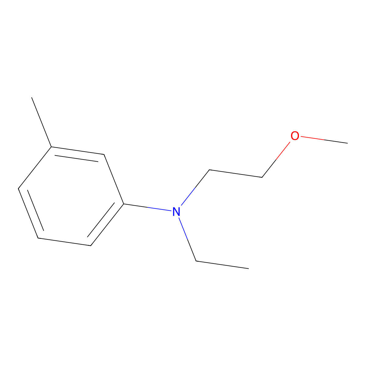 N-Ethyl-N-(2-methoxyethyl)-m-toluidine molecular structure, CAS 56773-61-6