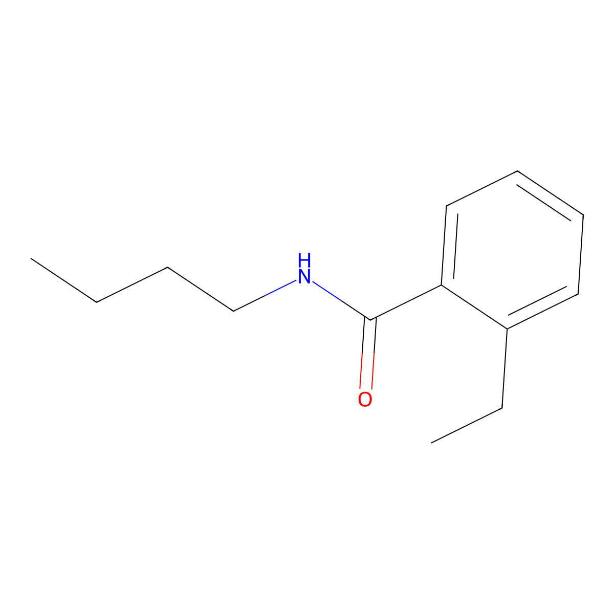 Benzamide, N-butyl-2-ethyl- molecular structure, CAS 56776-54-6