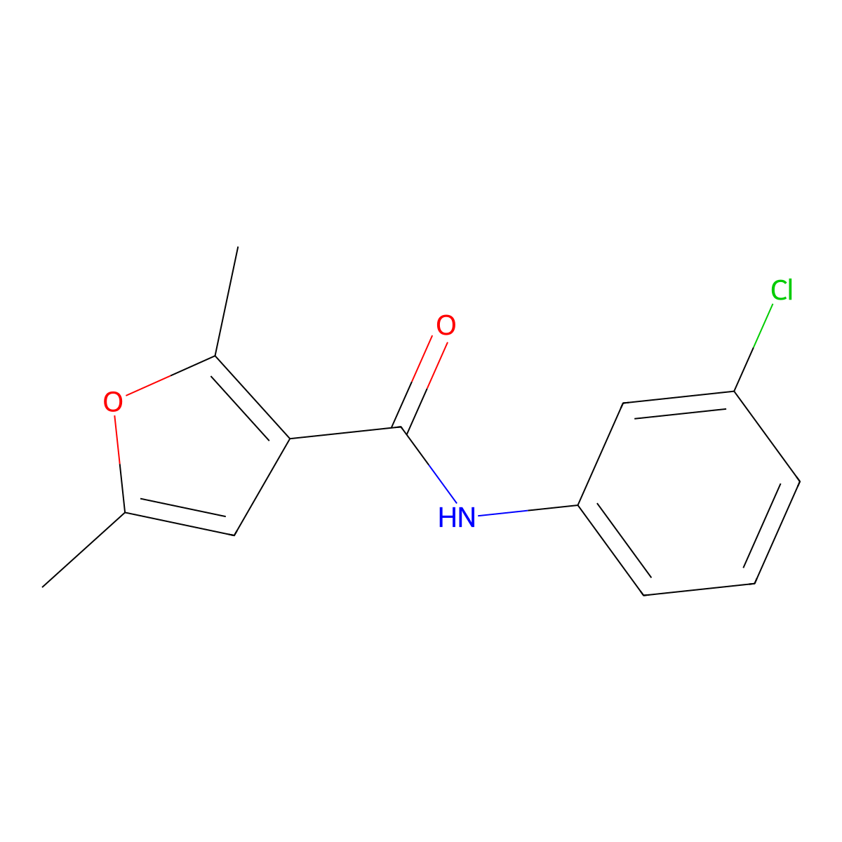 N-(3-chlorophenyl)-2,5-dimethylfuran-3-carboxamide molecular structure, CAS 56776-57-9