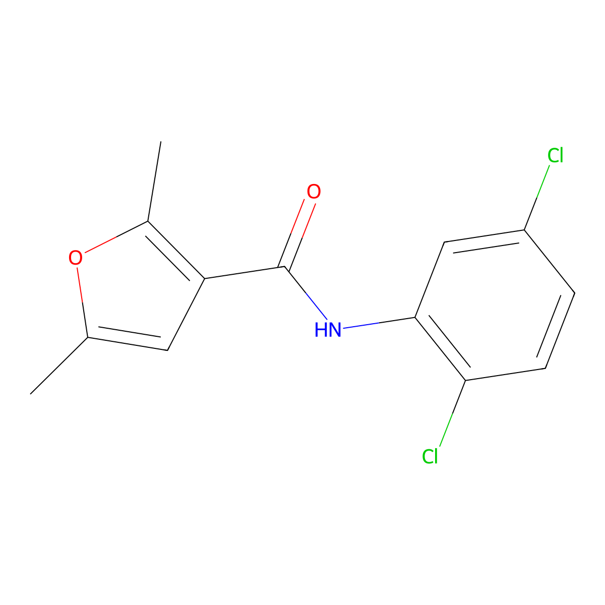 N-(2,5-dichlorophenyl)-2,5-dimethylfuran-3-carboxamide molecular structure, CAS 56776-58-0