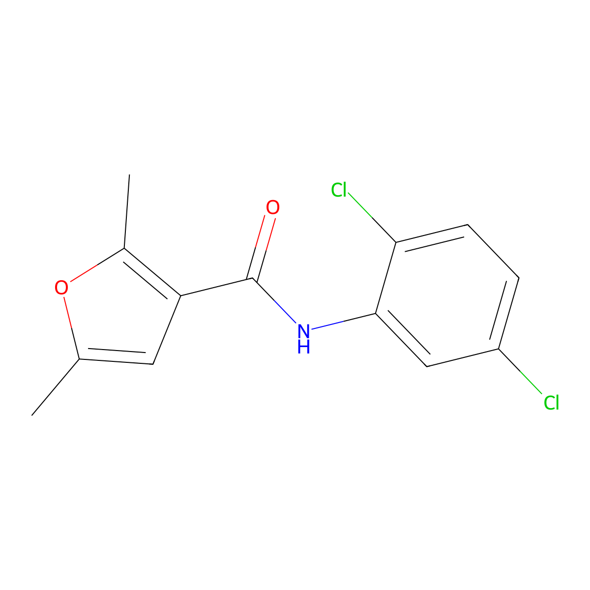 N-(2,5-dichlorophenyl)-2,5-dimethylfuran-3-carboxamide molecular structure, CAS 56776-58-0