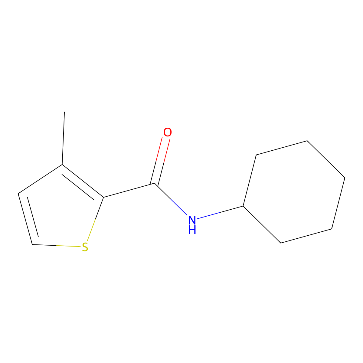 N-cyclohexyl-3-methylthiophene-2-carboxamide molecular structure, CAS 56776-67-1