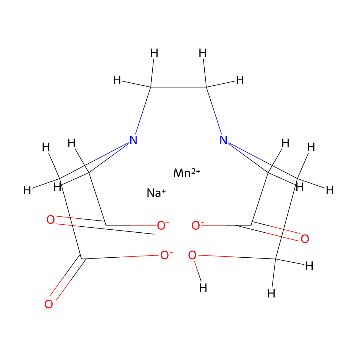 Sodium (N-(2-(bis(carboxymethyl)amino)ethyl)-N-(2-hydroxyethyl)glycinato(3-))manganate(1-) molecular structure, CAS 56779-88-5