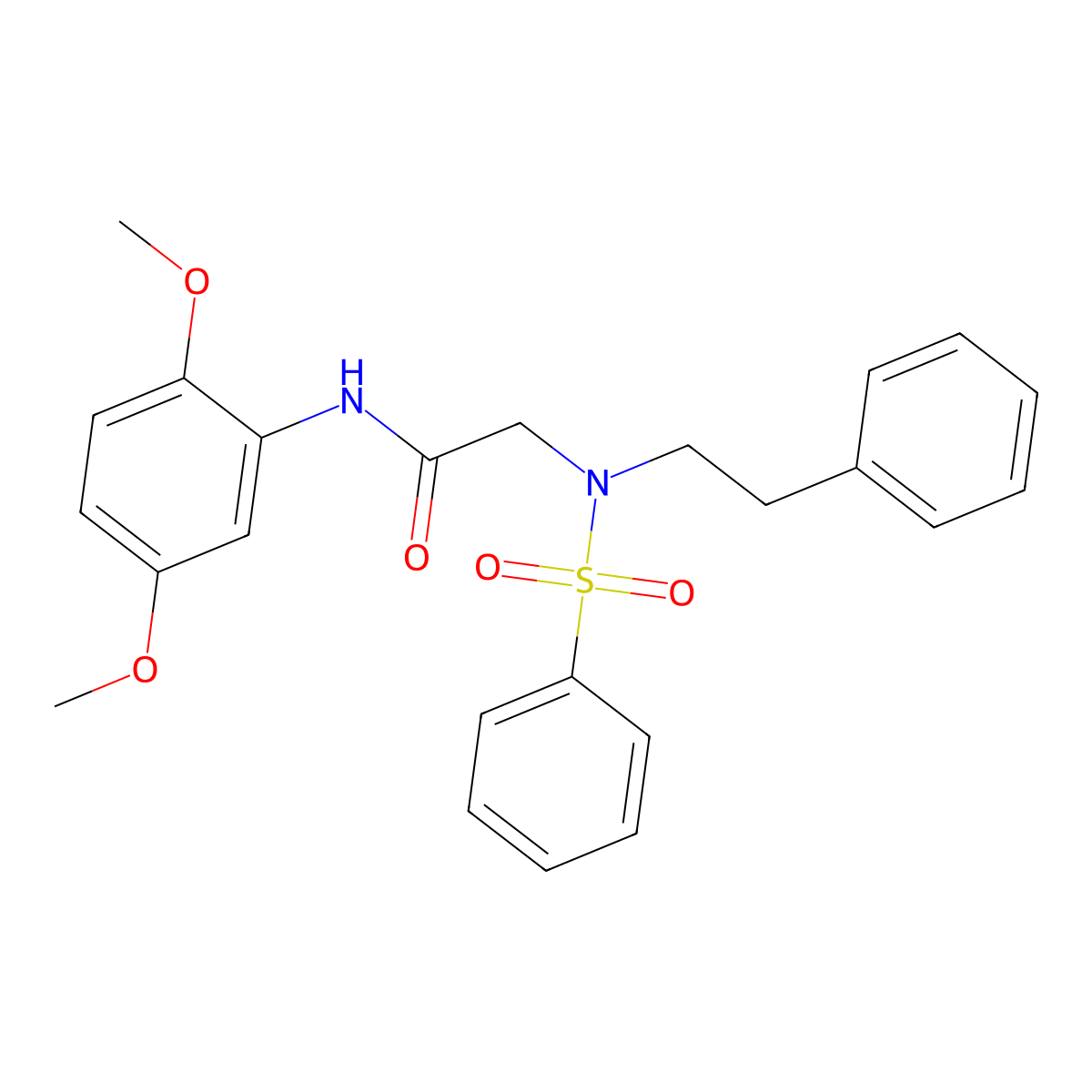 2-[benzenesulfonyl(2-phenylethyl)amino]-N-(2,5-dimethoxyphenyl)acetamide molecular structure, CAS 5678-34-2