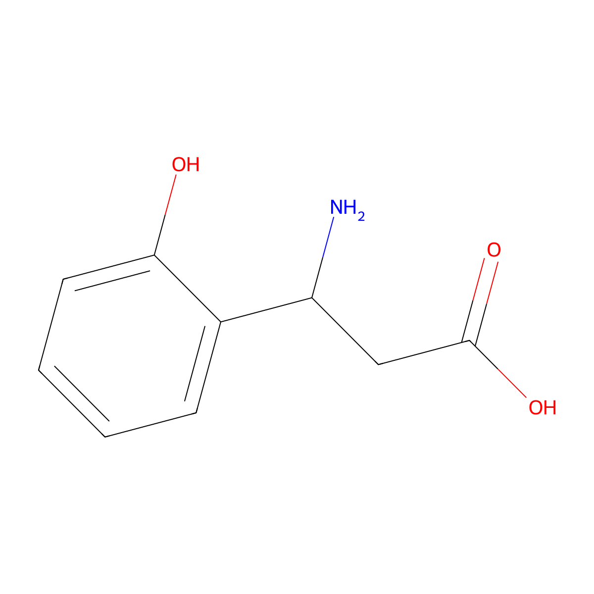 3-Amino-3-(2-hydroxyphenyl)propanoic acid molecular structure, CAS 5678-46-6