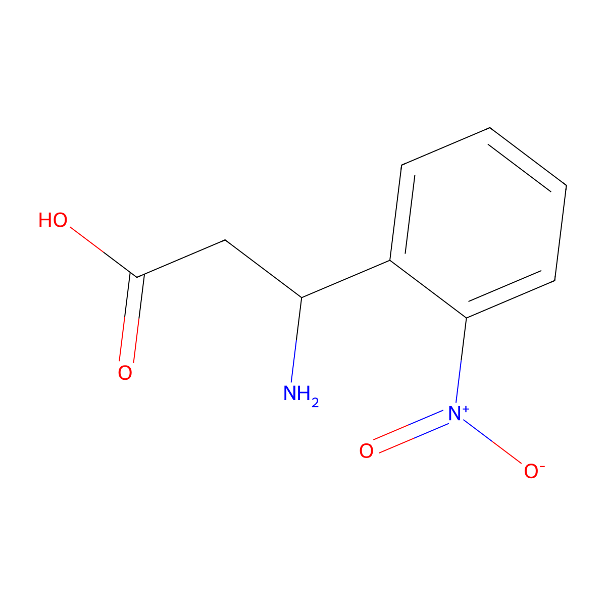 3-Amino-3-(2-nitrophenyl)propionic acid molecular structure, CAS 5678-48-8