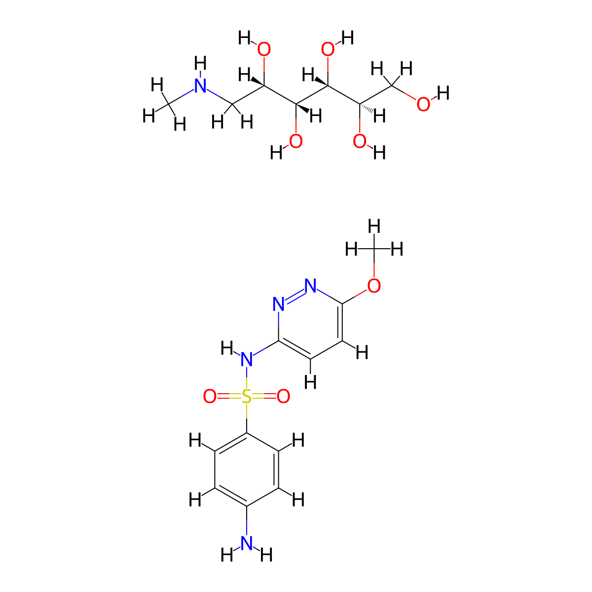 Sulfalene meglumine molecular structure, CAS 56782-29-7