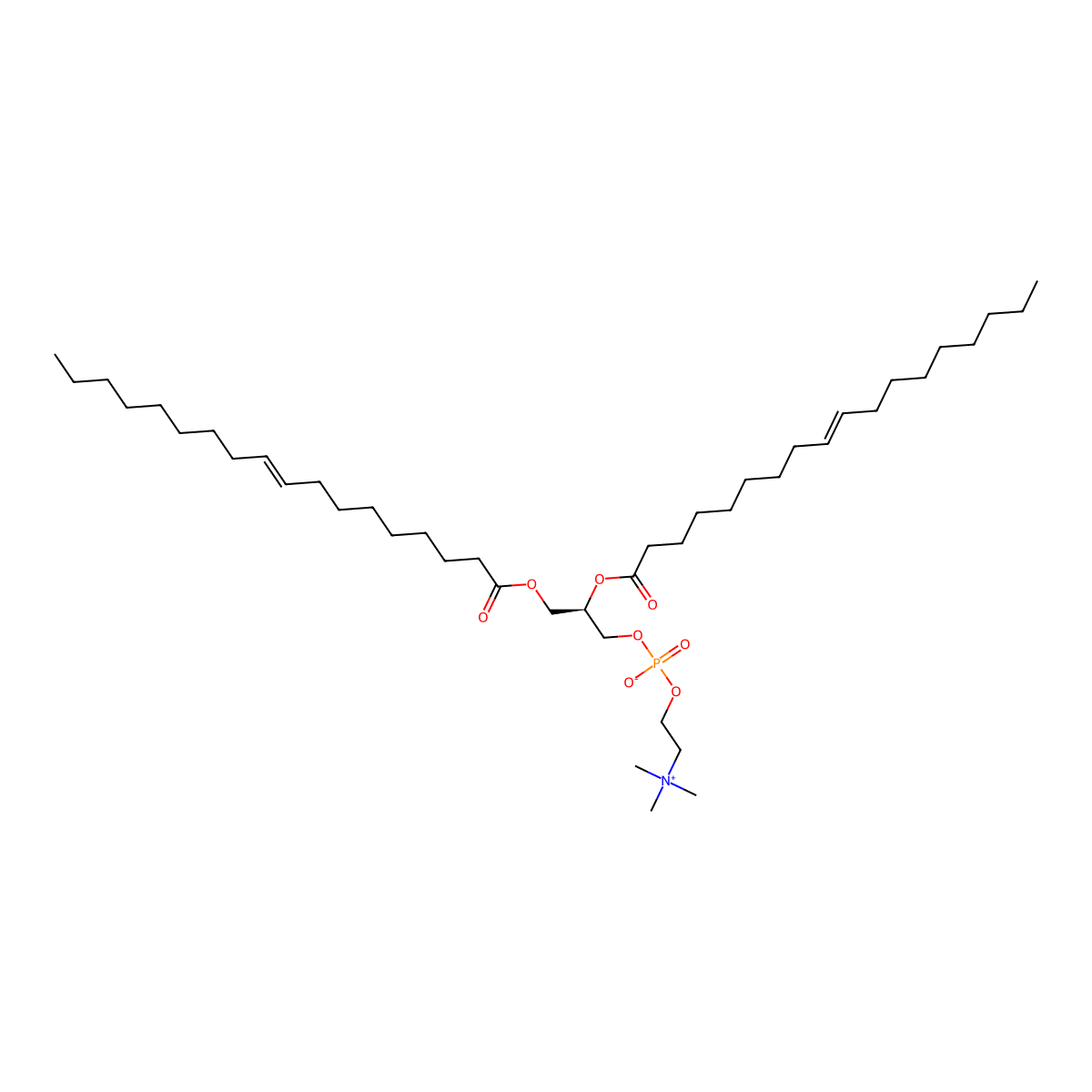 1,2-di-(9E-octadecenoyl)-sn-glycero-3-phosphocholine molecular structure, CAS 56782-46-8