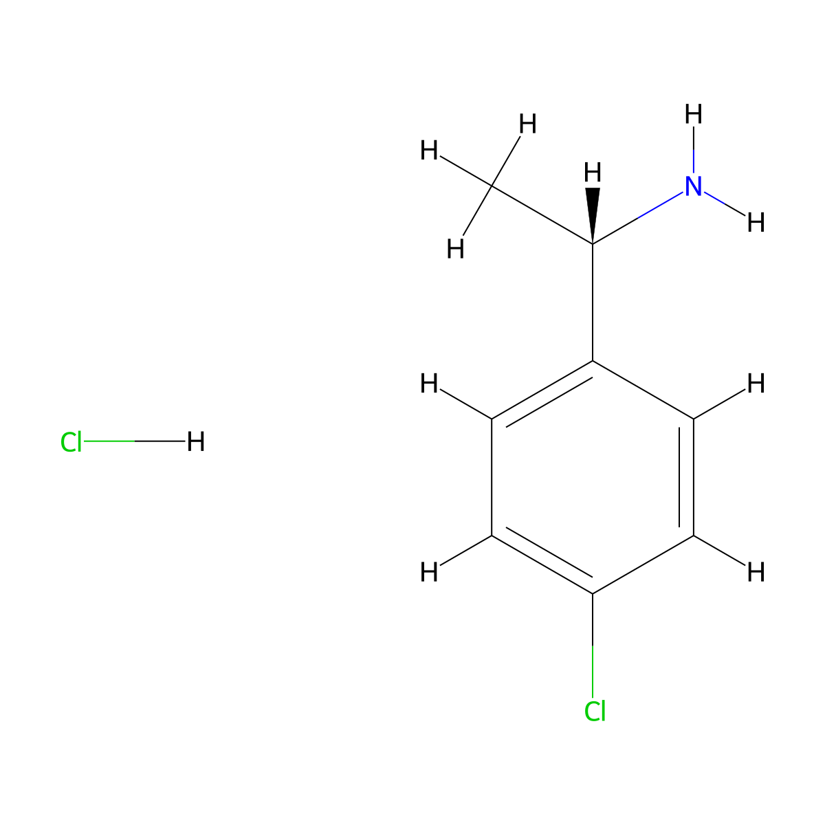 (1S)-1-(4-chlorophenyl)ethan-1-amine hydrochloride molecular structure, CAS 56782-68-4